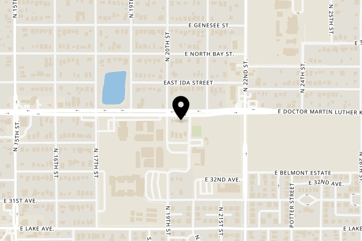 Map showing the location of Mileaux's Short Texas Kitchen on 2005 E Dr Martin Luther King Jr Blvd in Tampa